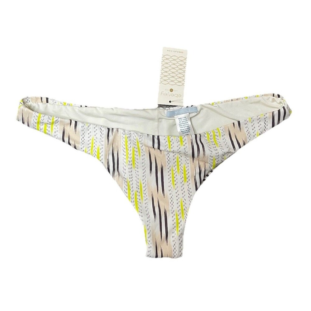 Eberjey Women's Small Swim Bikini Bottom Dream Catcher Coco NEW Neon Yellow Gray